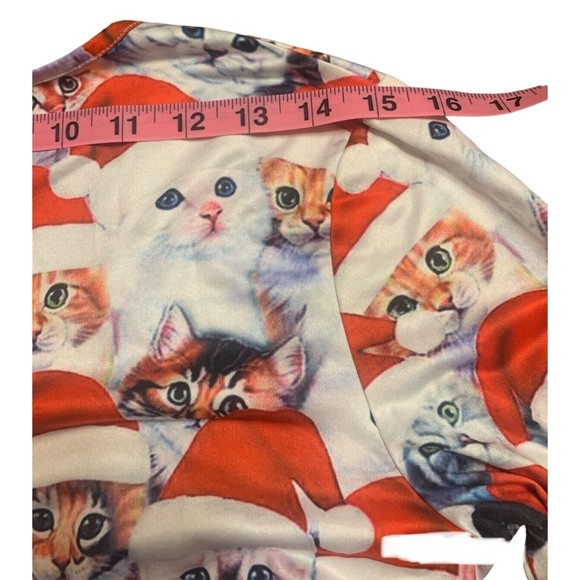 Torary Ugly Faux sweater Christmas Dress Fit And Flare Cats In Hats Sz M - Picture 7 of 13
